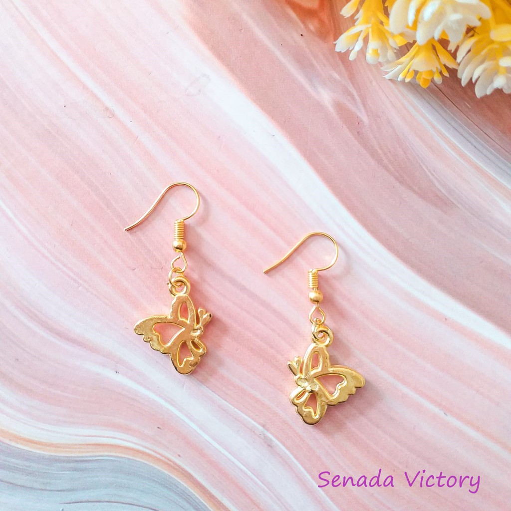 Senada Victory Anting Motif Kupu Kupu Gold Aksesoris Wanita SVA350