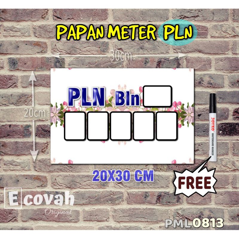 

Ecovah Papan Meter Listrik PLN PAM motif Unik - Flower 13