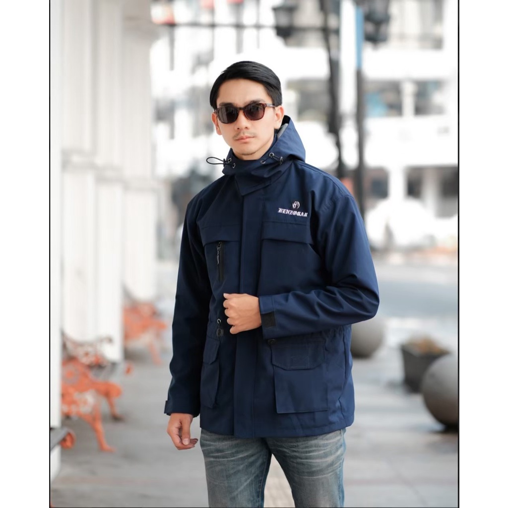 BAYAR DITEMPAT - JAKET COWOK PARASUT PRIA WATERPROOF HOODIE ANTI AIR OUTDOOR PARASIT DISTRO KEREN MURAH TERBARU