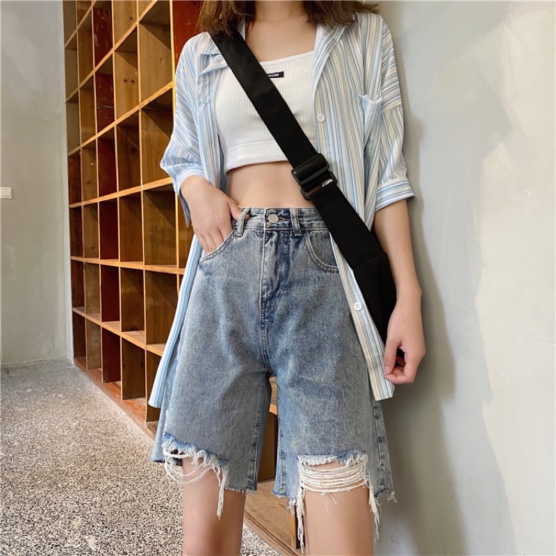 JEANS CELANA PENDEK IMPORT WANITA BIKER SHORT PANTS MX867