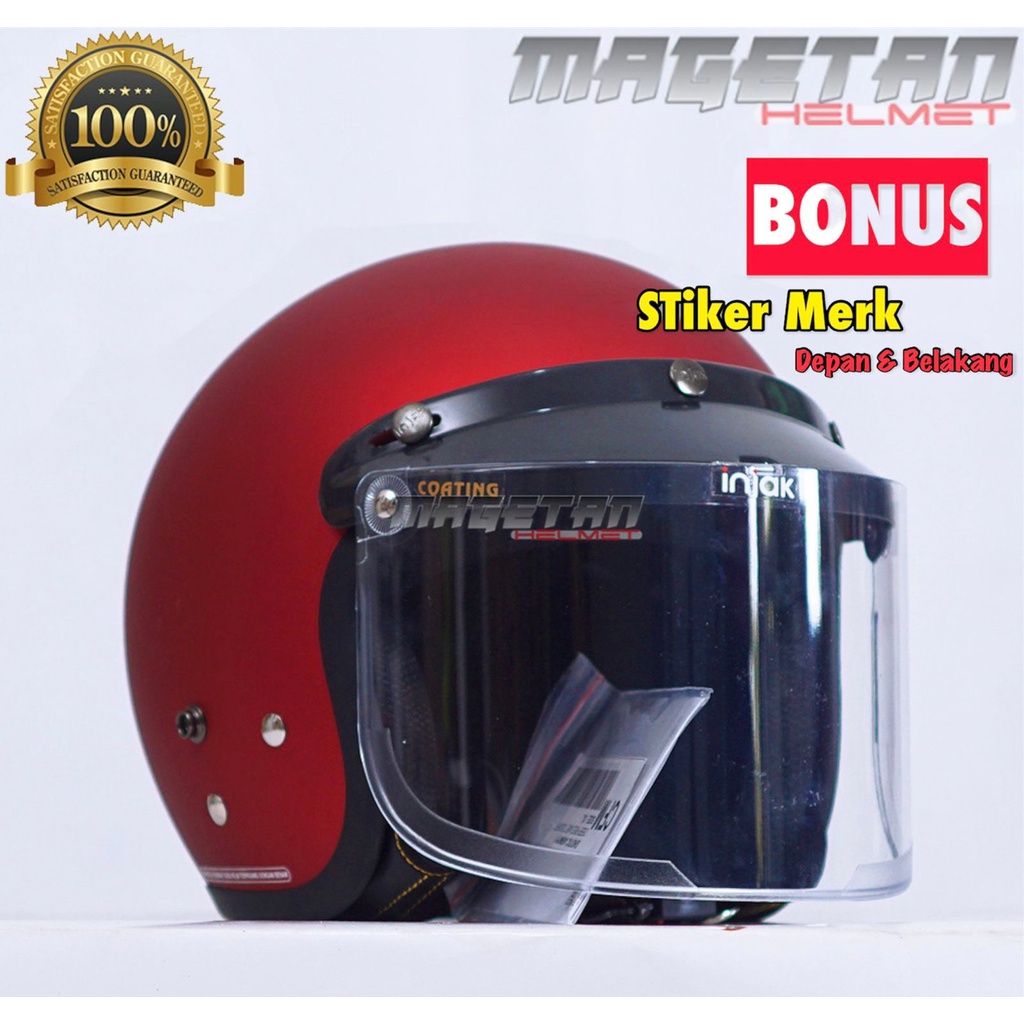 Jual Helm Bogo Dewasa Full Leher Pria Wanita Original Kaca Flat Injak Original Shopee