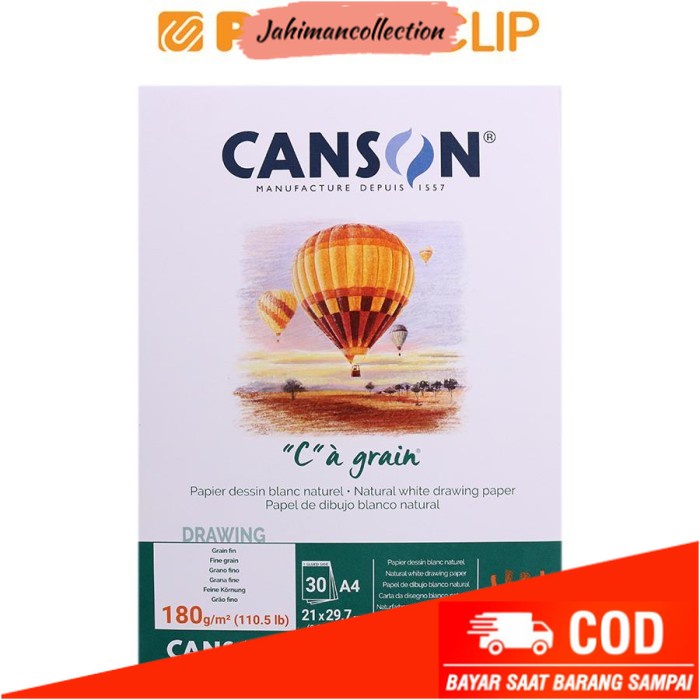 

✨ BISA COD ✨ PAPER DRAWING CANSON C'A GRAIN 400060577 180G