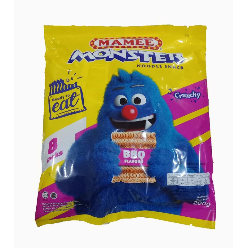 

PROMO Snack Mamee Monster rasa BBQ 25gr isi 8pack