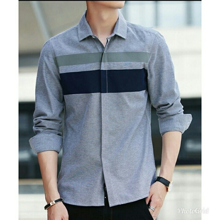 Baju Atasan Pria Kemeja Pria Kenzo Gray Tapap.53