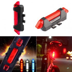 Defensor Lampu Sepeda 5 LED Taillight Rechargeable - DC-918 - Red