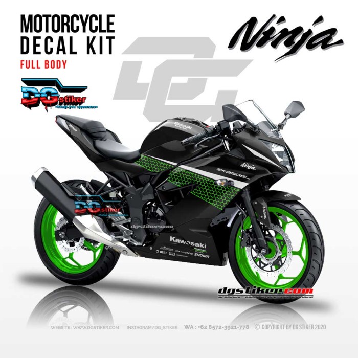 Decal Sticker Ninja 250SL Hitam KRT