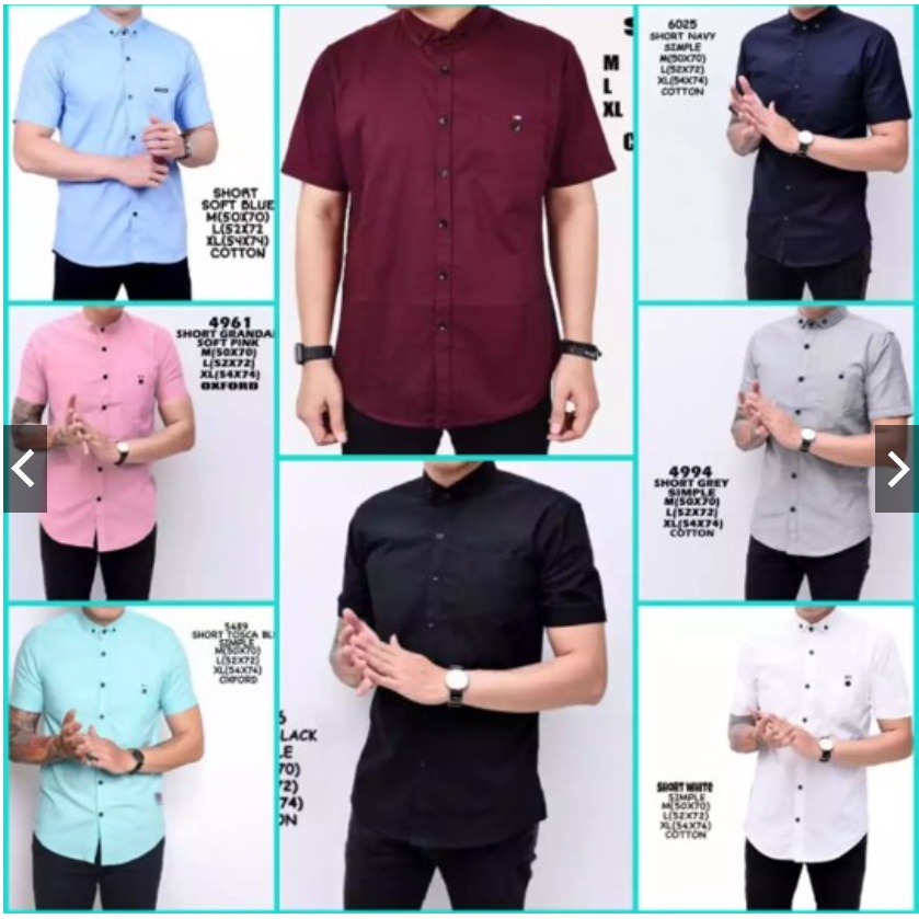 BISA COD &gt;&gt;&gt; Kemeja Pria Polos Lengan Pendek Distro Premium Oxport,kemeja pria lengan pendek/kemeja polos pria lengan