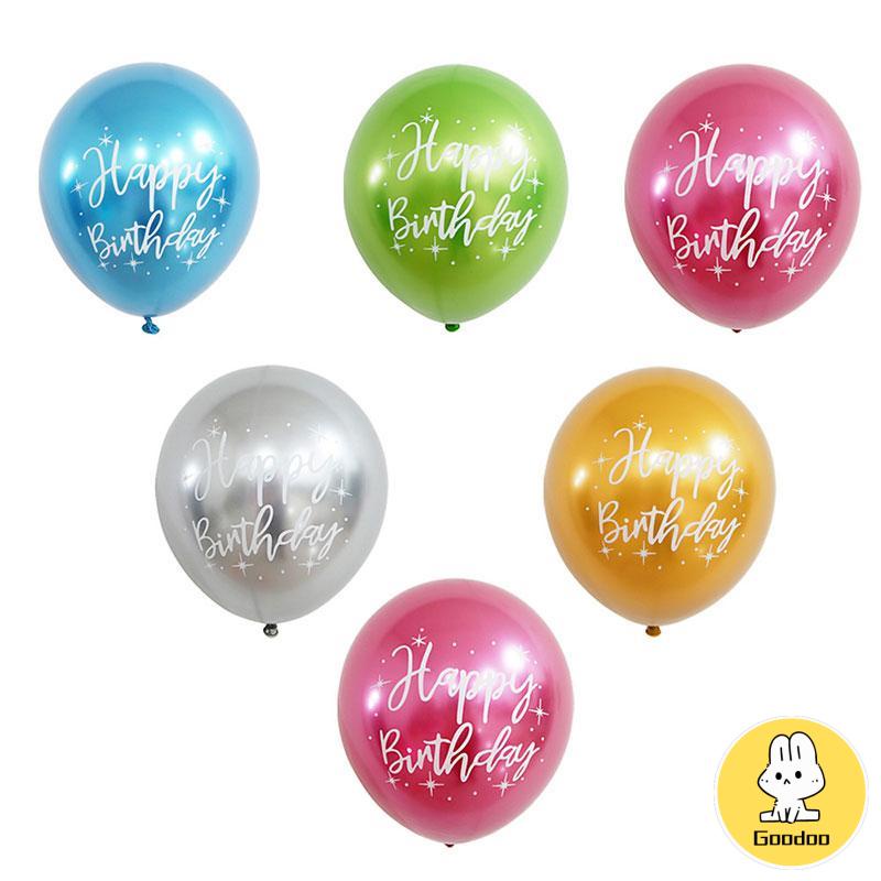 Balon Latex Tulisan Happy Birthday 12inchi -Doo