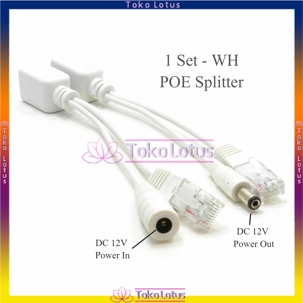 TERBARU!!! POE Splitter (SET) / KABEL POE SET White Kabel POE Injector &amp; [Bisa Bayar Ditempat]