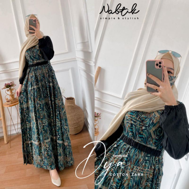 ( wifby.id ) READYSTOK DRESS MUSLIM ORI BY NABTIK / DYA DRESS