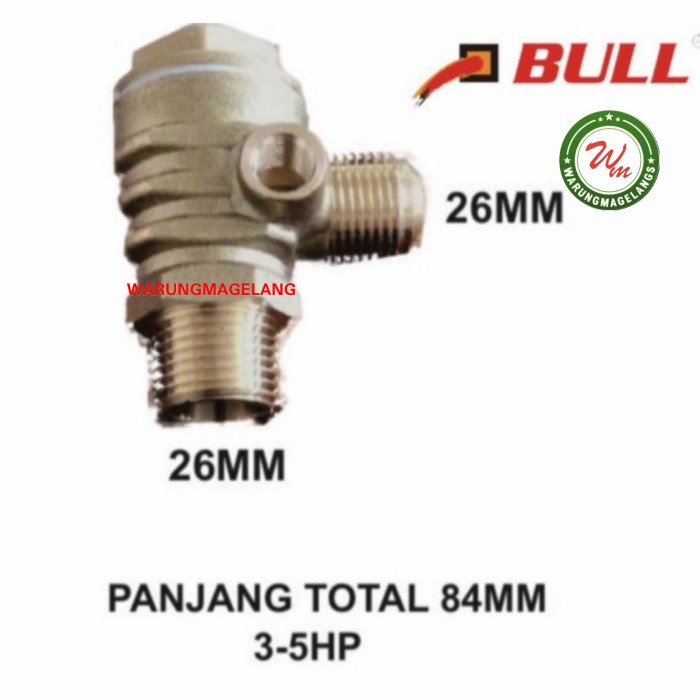 Brass One way check valve kompresor 3-5HP BLOW06-610 BULL kuningan