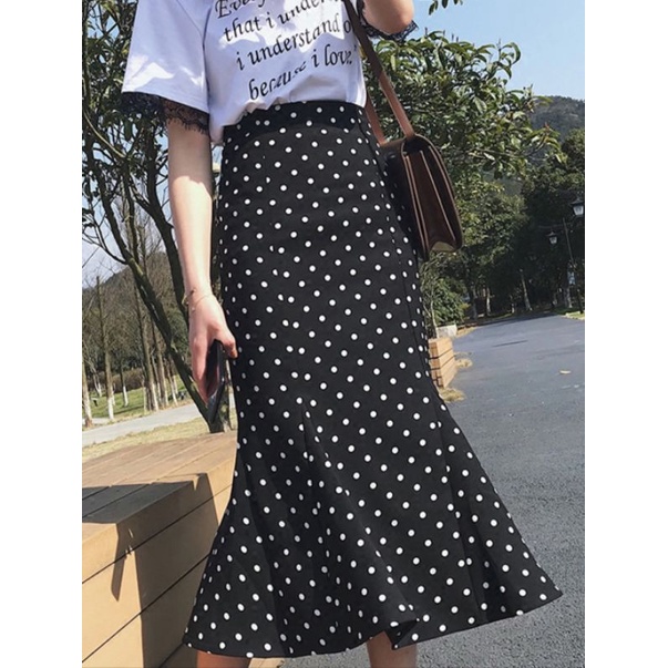 SKIRT POLKA MERMAID.PEPLUM.ROK WANITA KOREAN STYLE FIT TO XL-2