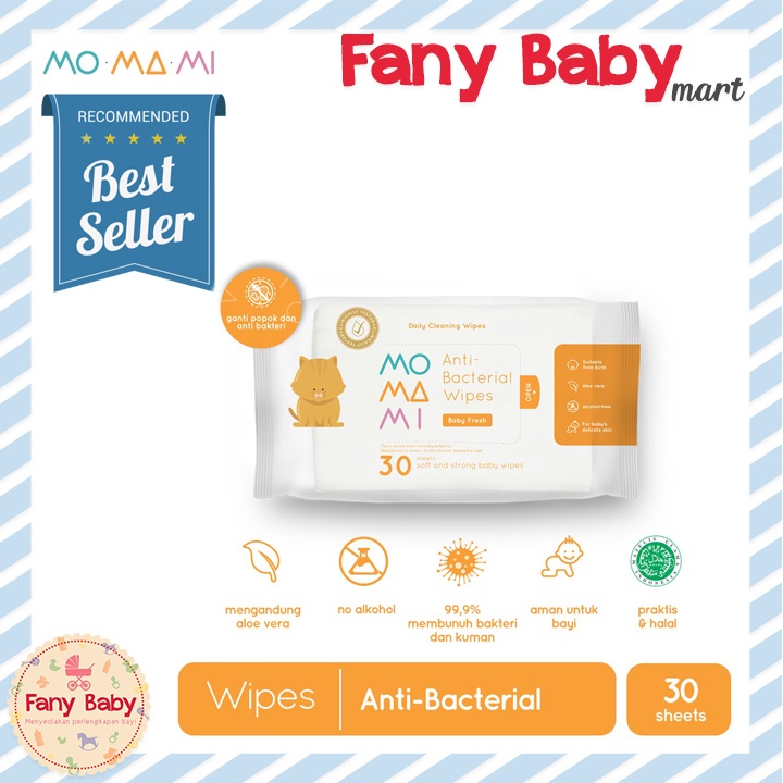 MOMAMI ANTI BACTERIAL WIPES - BABY FRESH