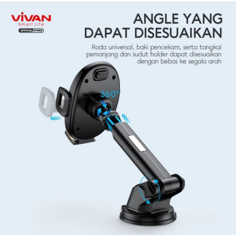 Vivan Car Holder CHS10 Smart Lock 360° - Vivan CHS10 Stand Holder Car