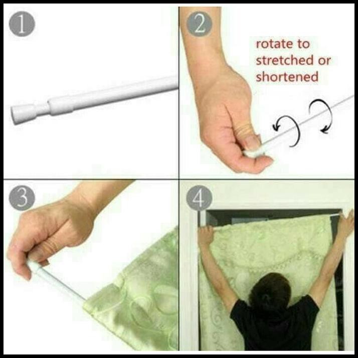 Batang Tiang Besi Pakaian Handuk Jemuran Gorden Pintu,Kamar Mandi