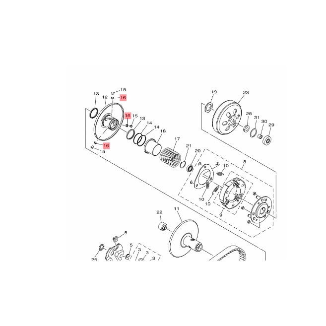 COLLAR RING PELOR ROLLER GUIDE SECONDARY PULY CVT NMAX AEROX 155 LEXI MIO M3 S Z GEAR 125 ORIGINAL YGP 2DP-E7674-10