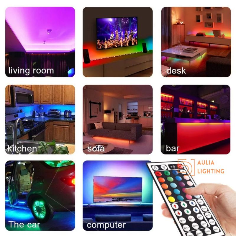 PAKET LAMPU TIDUR LED STRIP RGB SMD 2835 5050 HIASAN KAMAR  5M 10M AESTETIC REMOTE ADAPTOR TEMPEL DINDING DISCO LID  WARNA WARNI AULIASANTY  NATAL AQUARIUM 24 TOMBOL 44 SENSOR MUSIC BLUETOOTH WIRELESS TOMBOL CEWEK COWOK GAMERS MEJA PLAFON CEILING