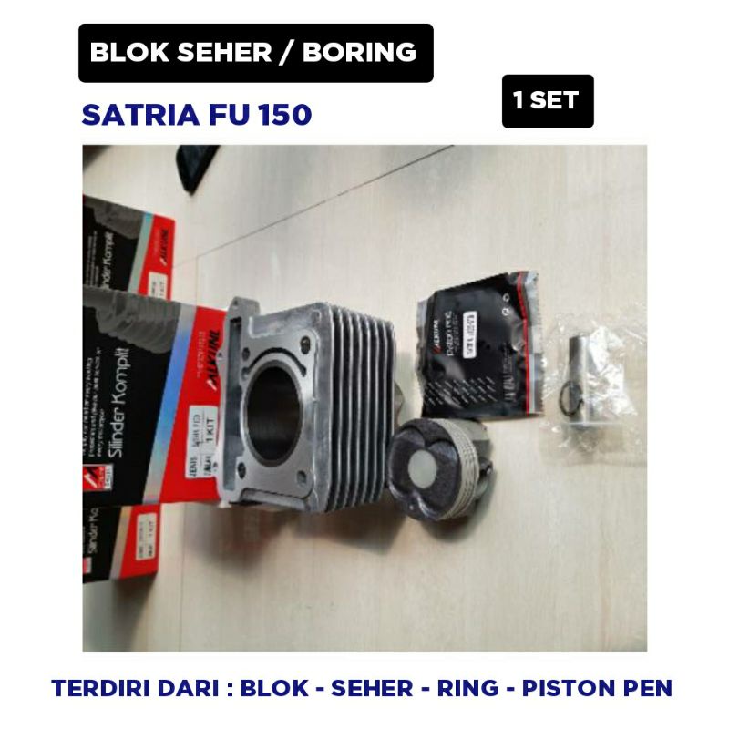 Blok Seher boring Satria Fu 150 / Blok Seher boring Ring Piston Pen / 1 Set / Mikuni