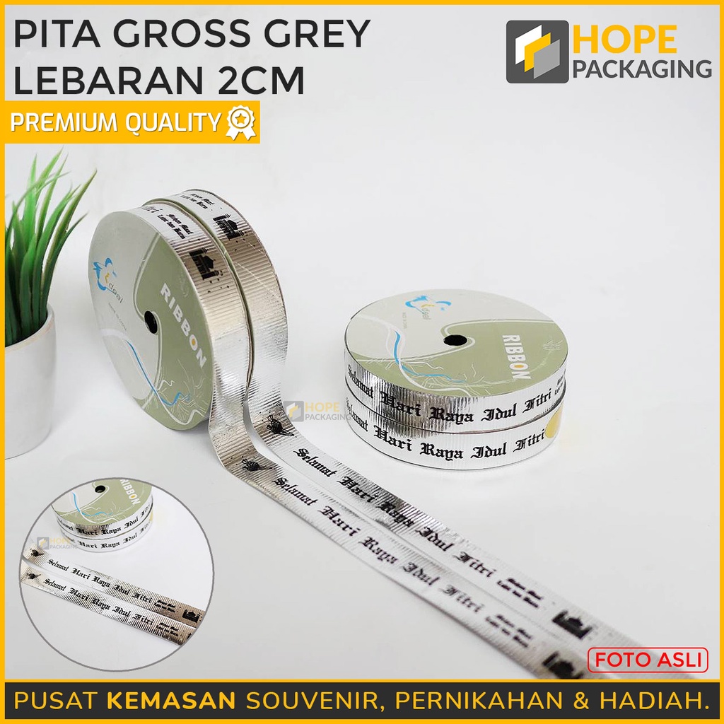 Pita Roll List Grosgrain 2 cm dan 3.8cm Pita Idul Fitri / Lebaran Souvenir Parcel Muslim