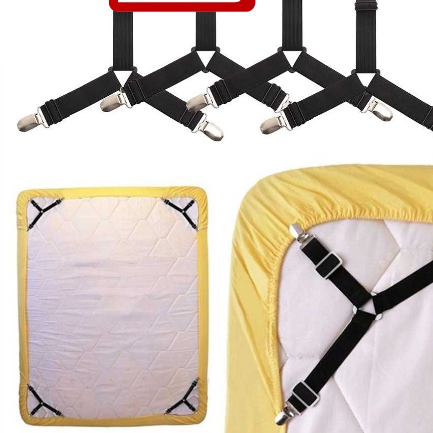 MPRO2 Penjepit Sprei Kasur Pengait Sprei Kasur Pengunci Sprei 1 Paket isi 4pcs PENJEPIT SPREI KASUR 1 PAK ISI 4 PENGAIT PENGUNCI SEPREI JEPITAN BESI BED SHEET GRIPS