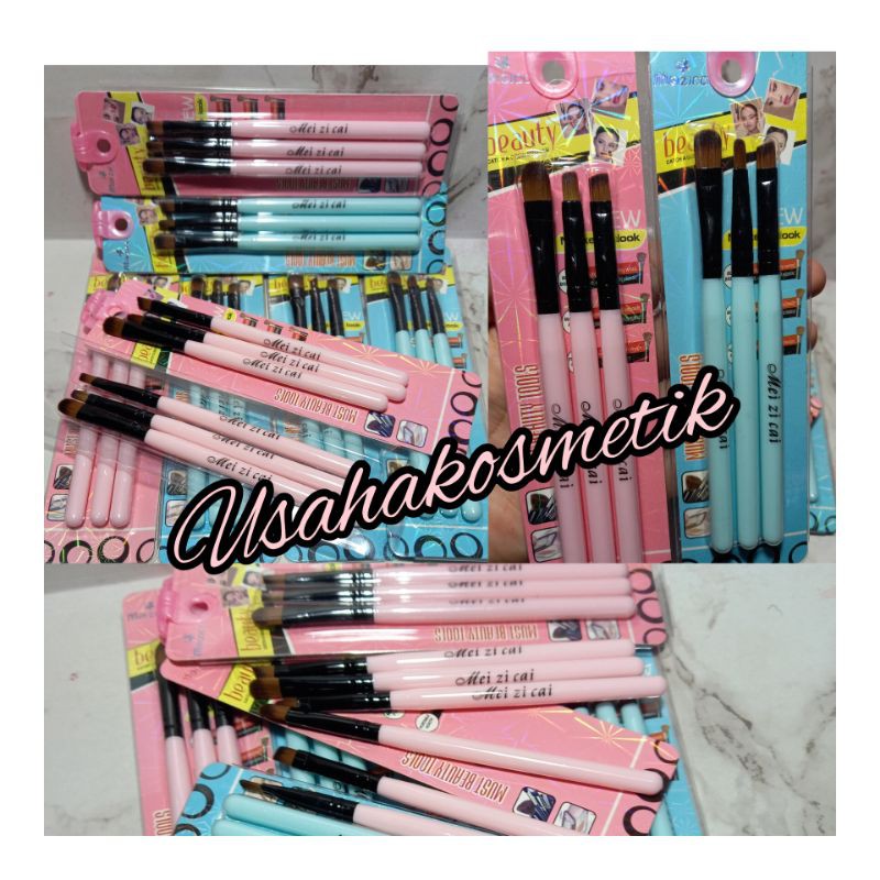 PROMO BRUSH MAKE UP SATU SET ISI 3PCS | Brush make up 5in1 cover Animal NO.KBRMC 3-1 | BC235