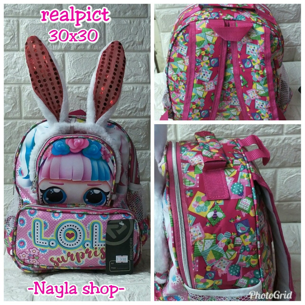 Back Pack Double Decker_Tas Ransel Anak_Lol_Unicorn_Superhero_Paw Patrol_Shopkins Fashion Cewek W5Q3