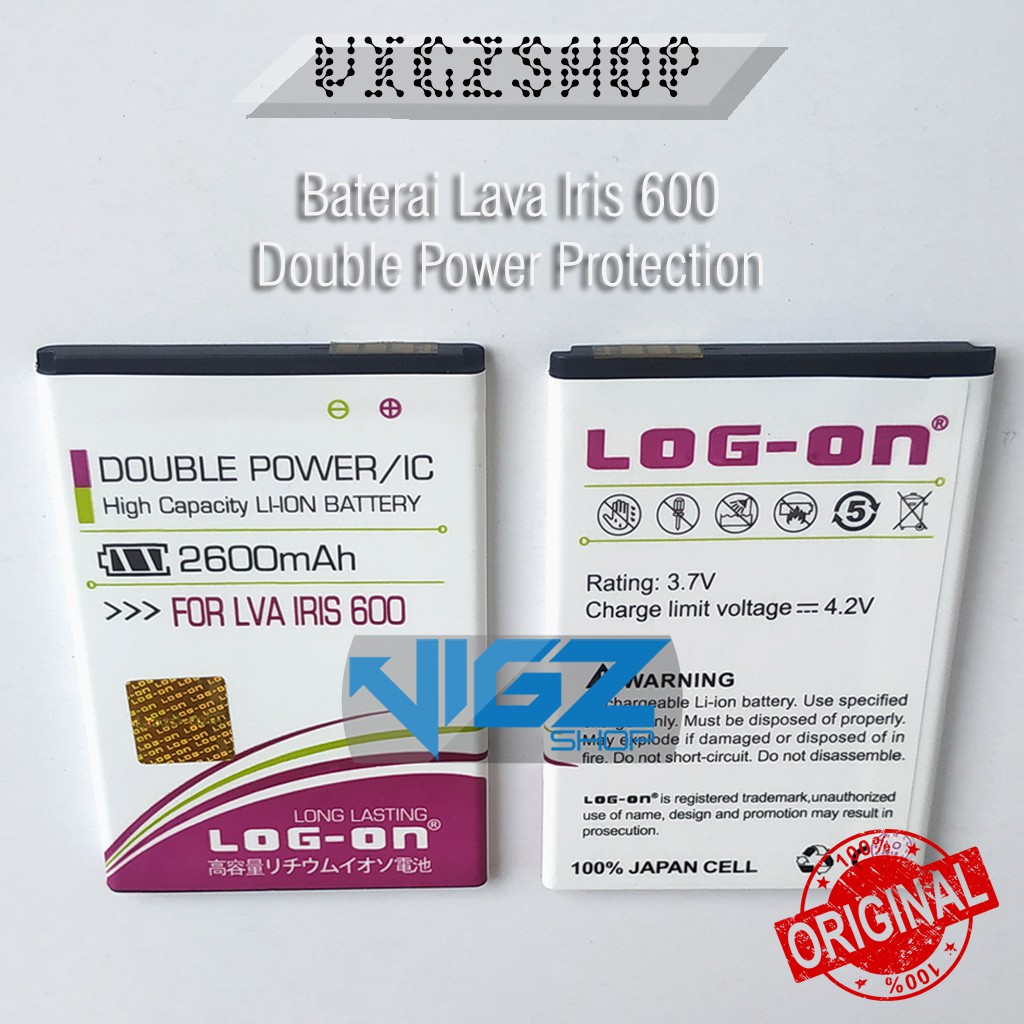 Baterai Lava Iris 600 LOG ON Double Power Protection