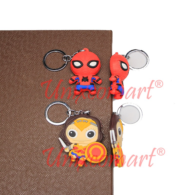 Anime Key Chain Figure Super Hero Gantungan Kunci Animasi Superhero Silicone