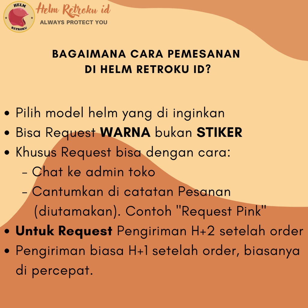 Helm Bogo Dewasa Retro Full Leher SNI Motif Lengkung Dengan Kaca Boss