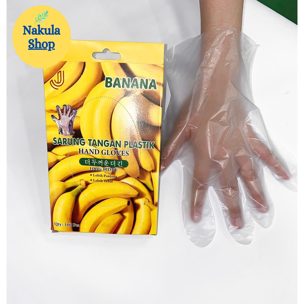 Sarung Tangan Plastik Banana Murah - 100 Pcs/Pack