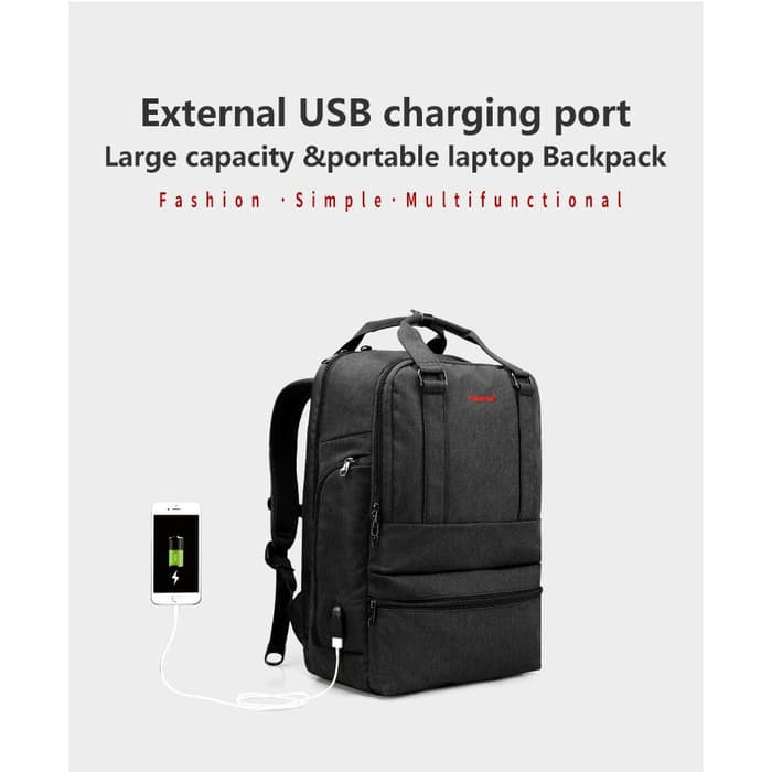 Backpack Laptop Waterproof T-B3243 dengan USB Port TIGERNU