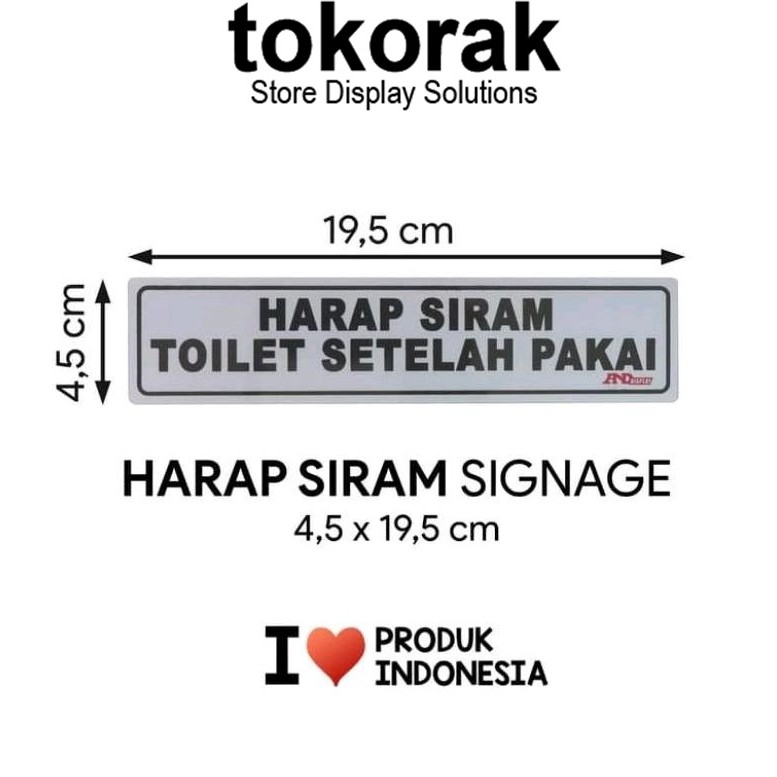 SIGNAGE HARAP SIRAM TOILET 4,5X19,5 CM SIMBOL LOGO PERINGATAN