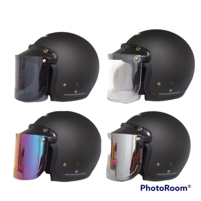(Bisa COD)HELM RETRO POLOS  TOPI PET/FLAT DATAR FREE PACKING BOX