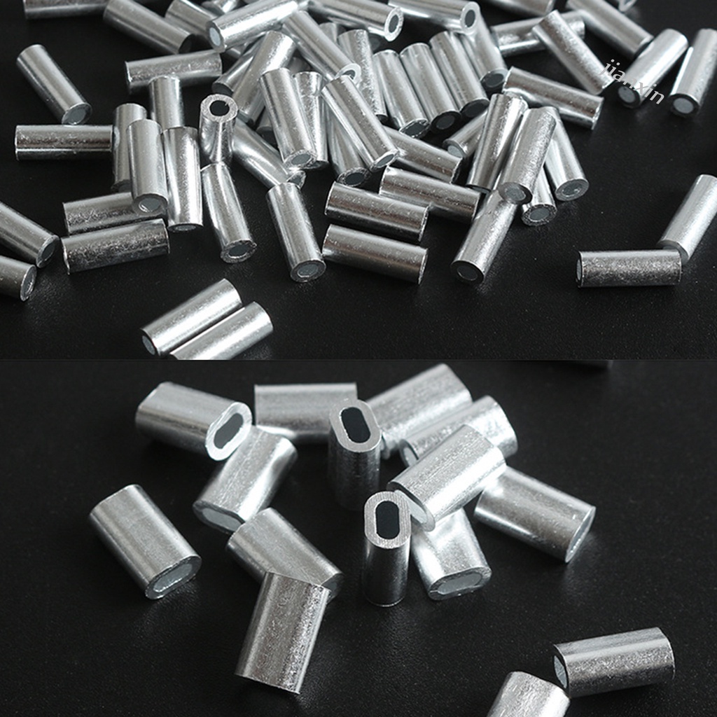 [Jianxin] 50pcs Tabung Single / Double Barrel Bahan Aluminum Anti Karat Untuk Senar Pancing