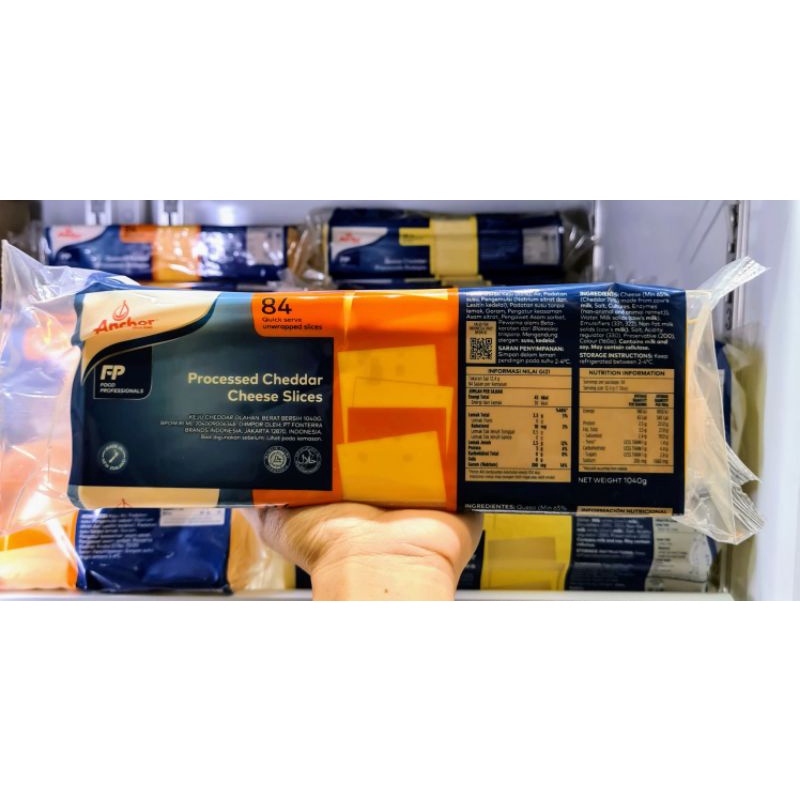 

ANCHOR PROCESSED CHEDDAR CHEESE SLICES ORANGE ISI 84 SLICE