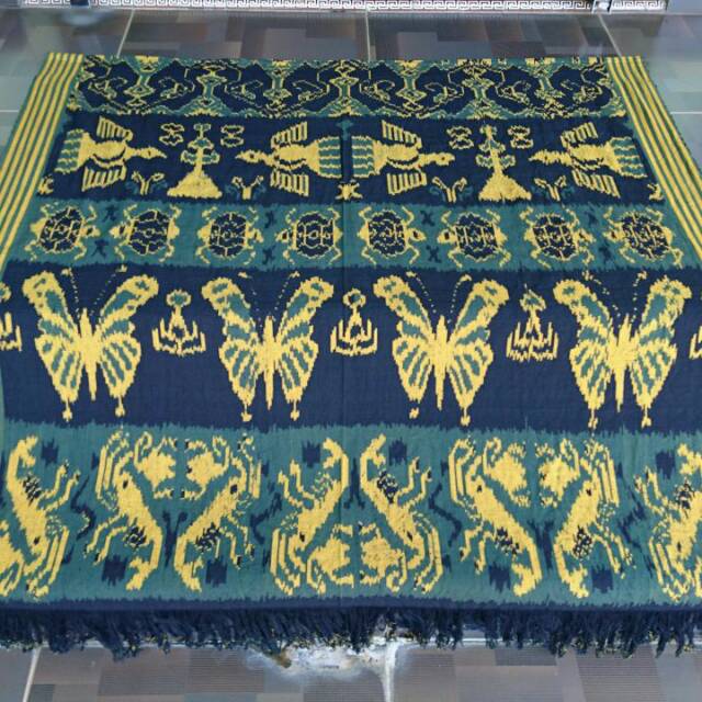 TENUN TROSO JEPARA MOTIF KUPU KUPU WARNA KUNING