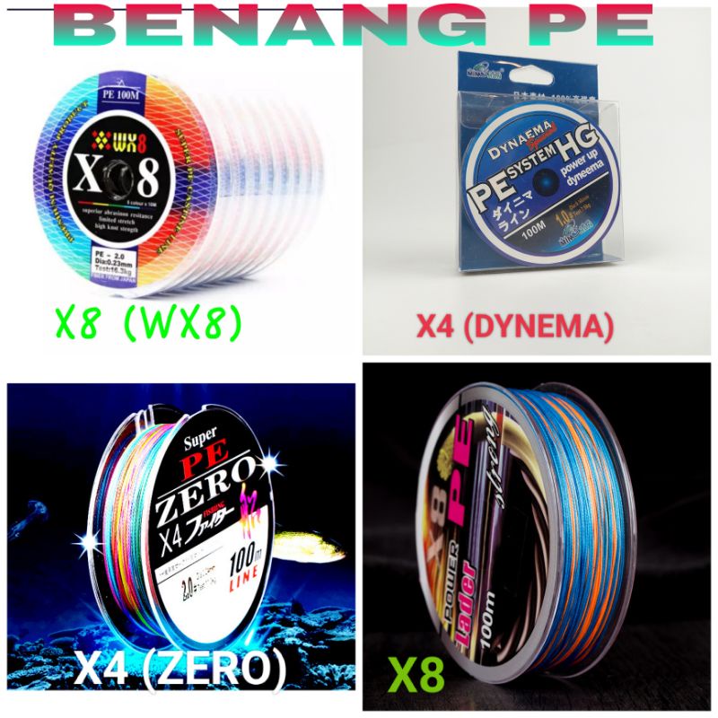 senar pancing PE X8,PE X4 100M