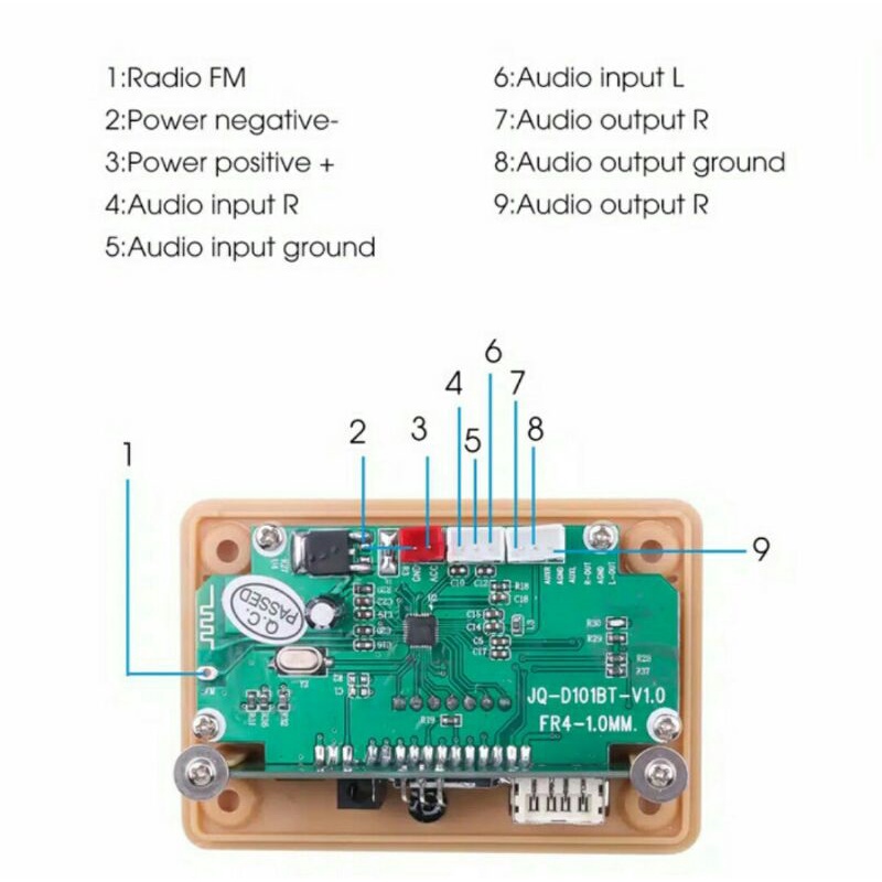 Kit Mp3 Bluetooth Stereo Mode Repeat Equalizer USB TF Radio FM New