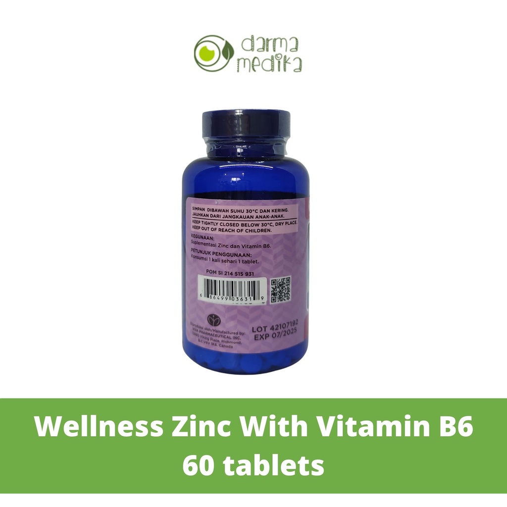 Wellness Zinc With Vitamin B6 isi 60tablet