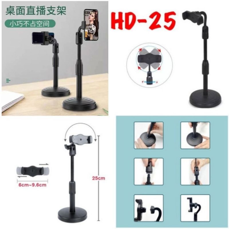 Phone Holder Stand Meja HD-25 Folding Desktop Support HD25 Table Standing Berdiri