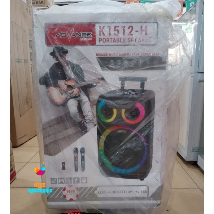 Speaker Active Portable Advance K1512-H 15&quot; Free Mic