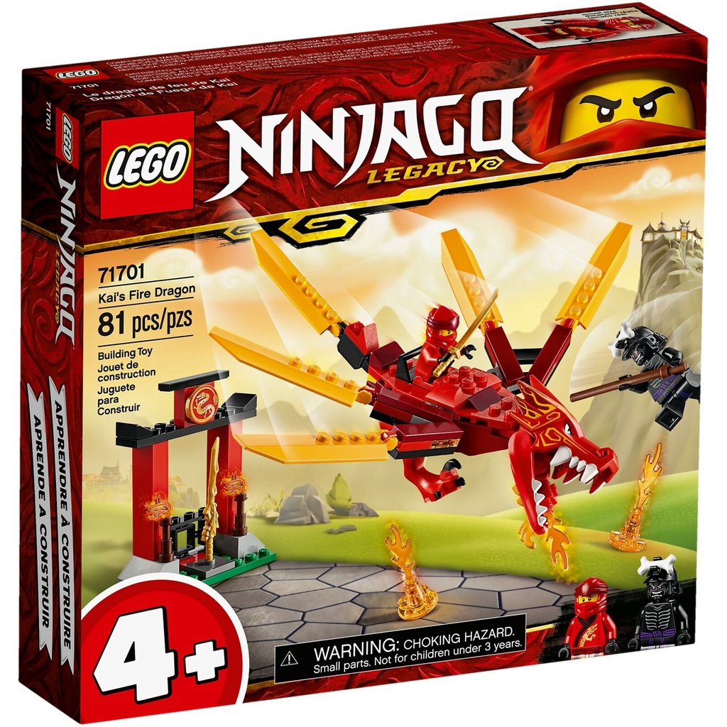 LEGO Ninjago Legacy - 71701 Kai's Fire Dragon Set Building Kid Toy Ninja Lord Garmadon Kai Temple Tr