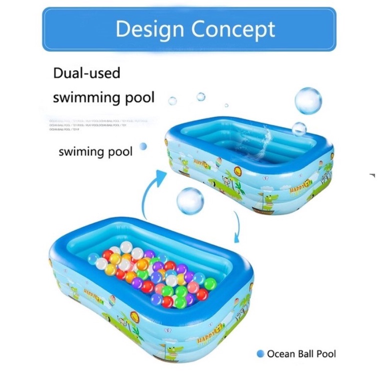 Kolam Renang Anak / Kolam Mandi Bola Inflatable Bestway Pool 1,5 meter Kolam 4 Ring Baby SPA Murah-5