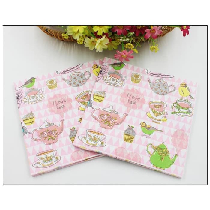 Decoupage Napkin - Tissue Decoupage 2Ply KC-I Love Tea