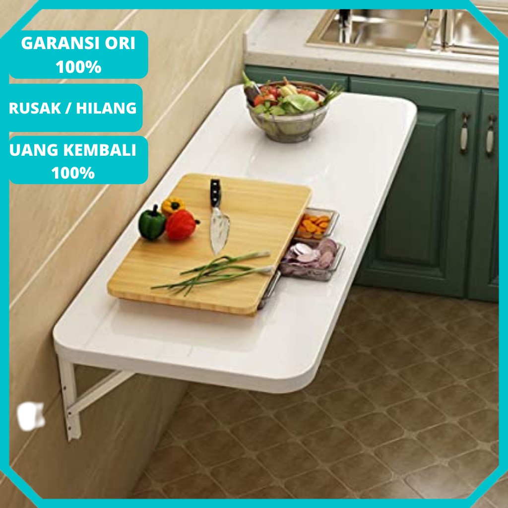MEJA LIPAT TEMPAT MAKAN BUMBU DAPUR BELAJAR ANAK LAPTOP KERJA RAK DEKORASI DINDING MINIMALIS