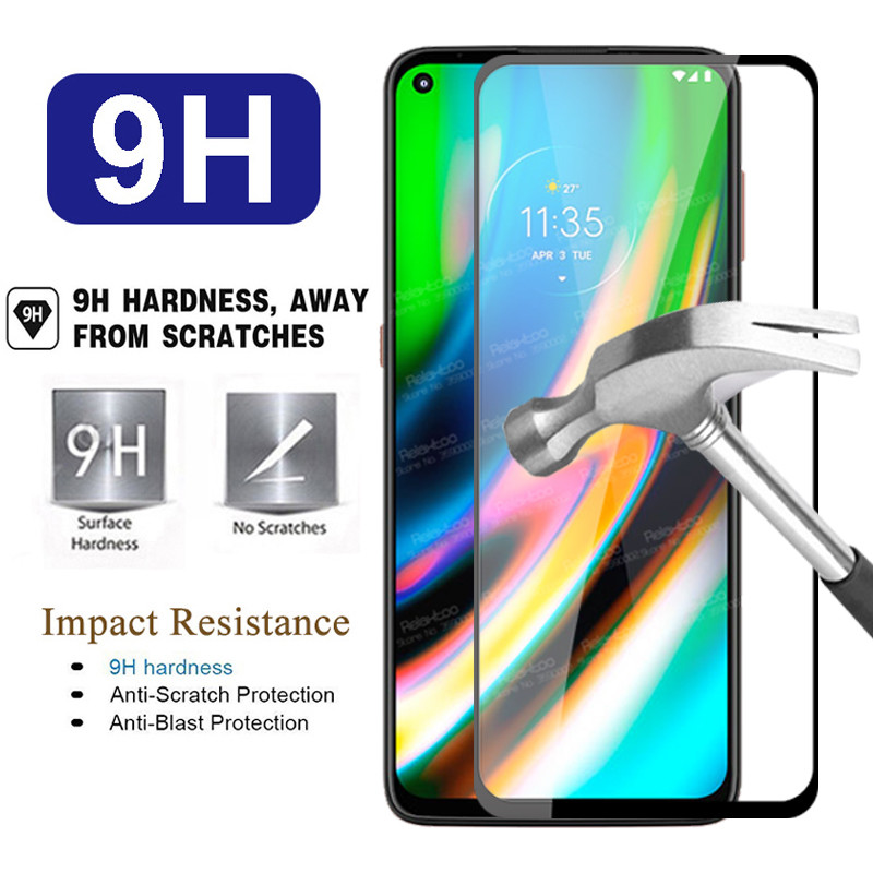 Pelindung Layar Tempered Glass Full screen Anti knock Untuk Motorola Moto G G9 G8 G7 Plus Play Power 5G Moto Z4 Play