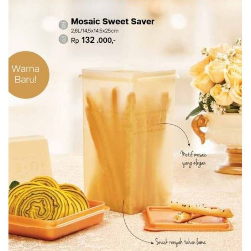 PROMO TUPPERWARE MOSAIC SWEET SAVER GOLD