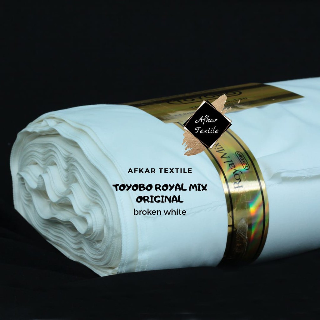[TERMURAH] KAIN KATUN TOYOBO ROYAL MIX / Royalmix Premium Import / 100% Original Toyobo / Tidak KW-57 Broken White