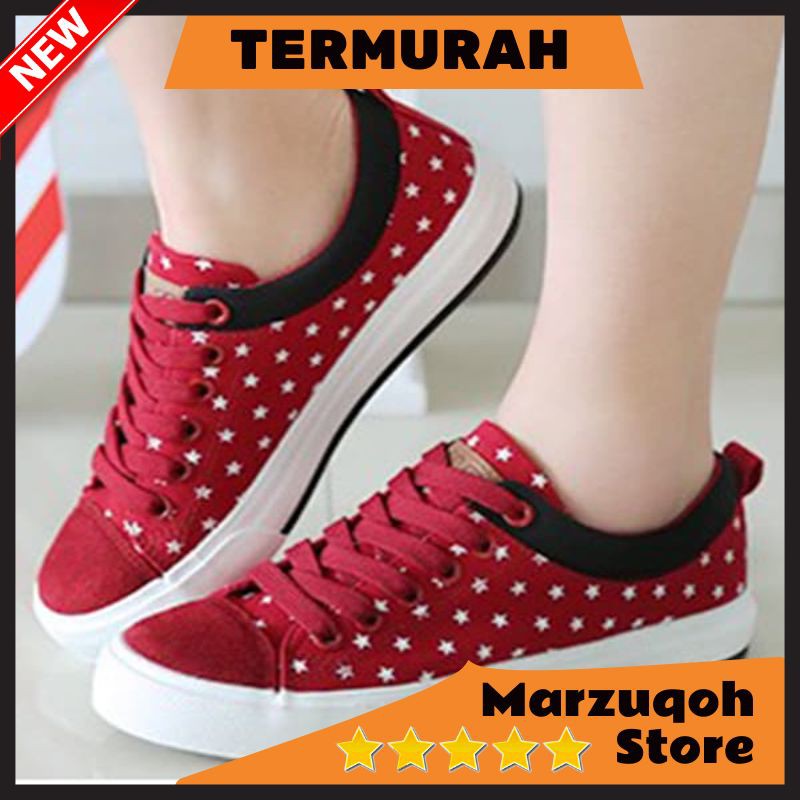 Sepatu | Sepatu Wanita | Sepatu Kets | Sepatu Kets Wanita | Sepatu Kets Wanita Casual Merah SDS122