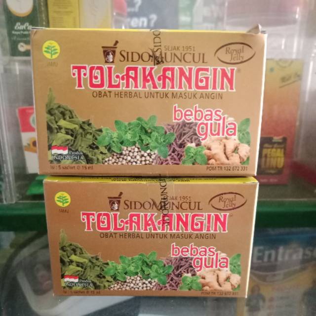 T   olak angin bebas gula box (isi 5 sachet) Kemasan Baru